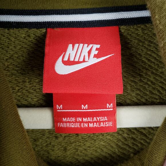 Nike Women's M Funnel Neck Tech Fleece Pullover Sweater Olive Green Gorpcore - Picture 6 of 10